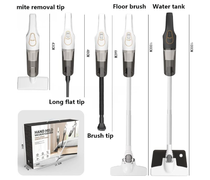 5 in 1 Cordless Vacuum Cleaner Portable Lightweight 6000Pa Suction with Water Tank for Floors and Car in UAE