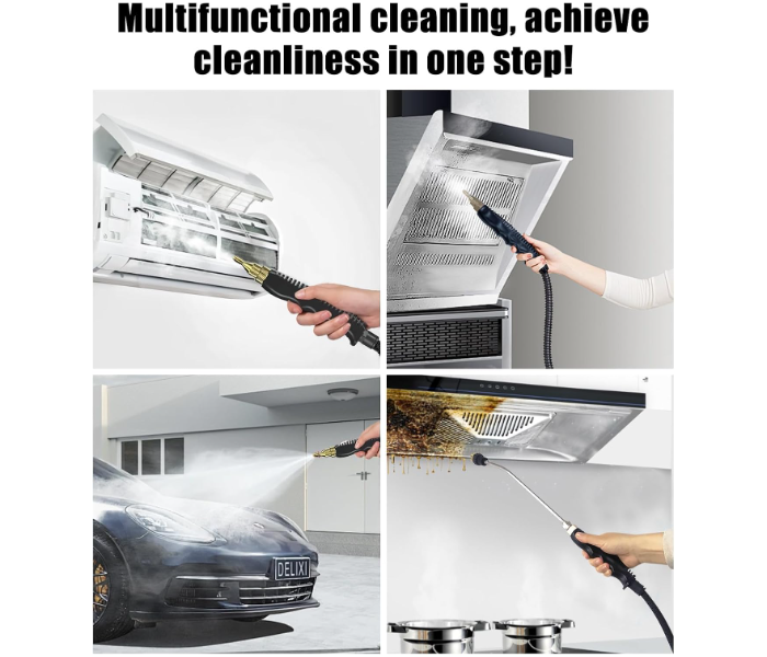 2500W Multifunctional High-Temperature High-Pressure Steam Cleaner, 10s Rapid Heating Portable Cleaning Tool for Car, Kitchen, Bathroom and Commercial Use, Various Nozzles, Large Capacity Water Tank in UAE