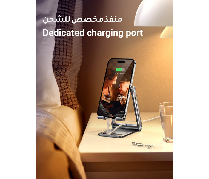 Ugreen Phone Adjustable Aluminum Holder With Roller - Gray in KSA