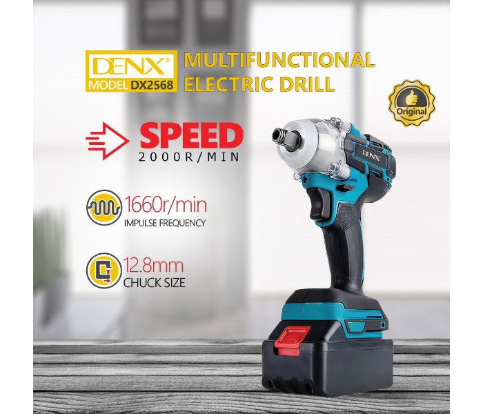Denx DX2568 21V Cordless Drill Driver with 2 Batteries – 2000 RPM in UAE