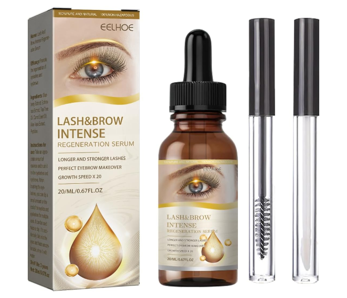 Organic Castor Oil for Eyebrows, Eyebrows, Eyelashes, Nails, Eyelash Enhancer Liquid with Eyelash Brush, Eyebrow Hair Growth, Castor Oil, 20 ml in UAE