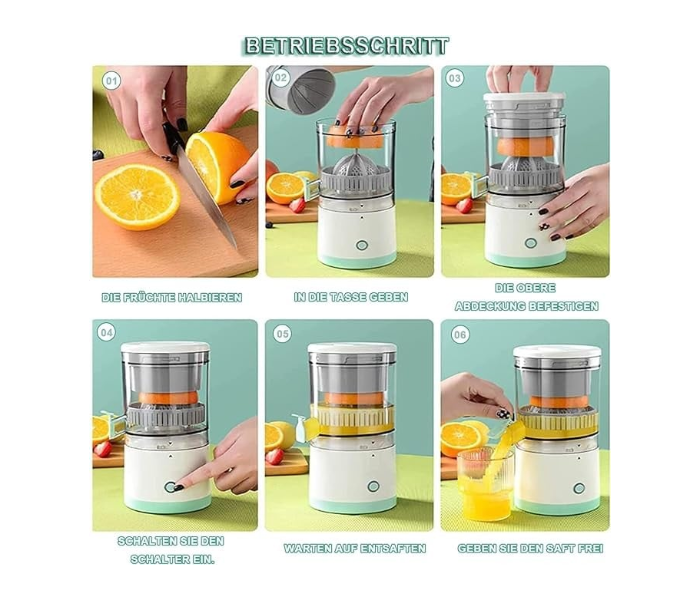  DENX 1721 Hands-Free Portable USB Charging Powerful Electric Juicer Cordless Fruit Juicer, Multi functional 1-Button Easy Press Lemon Orange Squeezer Machine for Kitchen in KSA