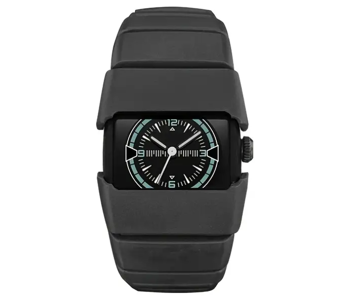 Mens Stylish Analog Wrist Watch with Unique Square Dial and Durable Strap Black in UAE