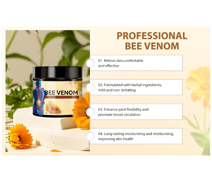 Bee Venom Joint Cream, Bee Venom Cream for Arthritis, BeeVenom Pain Relief BoneCream, BeeVenom Joint Muscle Effective Relief for Back, Neck, Hands, Feet, Knee(1pack, 60g) in UAE
