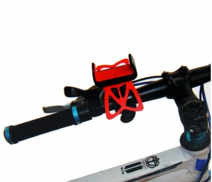 Adjustable Motorcycle & Bicycle Handlebar Mobile Phone Holder Mount – Red in UAE