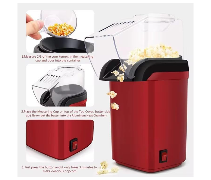 RAF 1200W Popcorn Maker 2L Hot Air Electric Popcorn Machine for Home Theater Healthy Oil Free Snack Maker in UAE