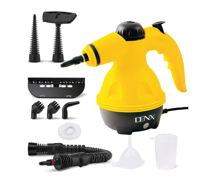 DENX 1200W Handheld Steam Cleaner – 350ml High-Pressure Steamer with 9 Accessories for Kitchen, Sofa, Car, Bathroom & Window Cleaning in UAE
