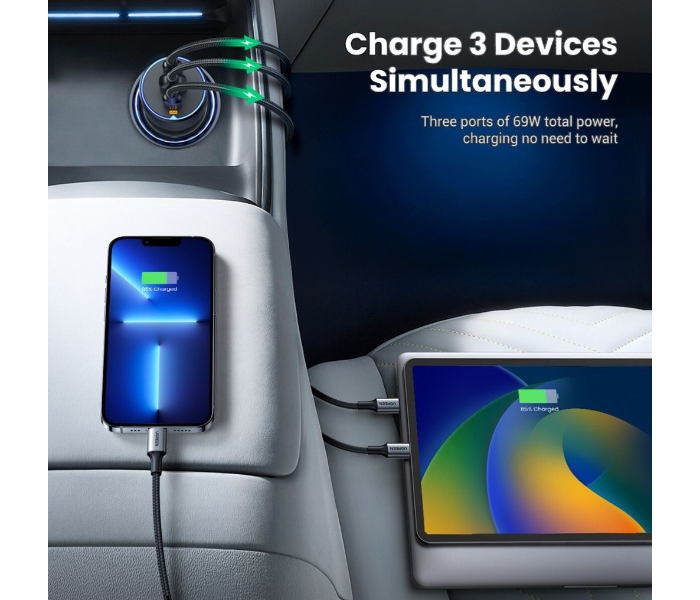 UGREEN 75W 3-Port Fast Car Charger in KSA