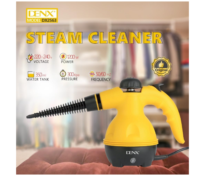 DENX 1200W Handheld Steam Cleaner – 350ml High-Pressure Steamer with 9 Accessories for Kitchen, Sofa, Car, Bathroom & Window Cleaning in UAE