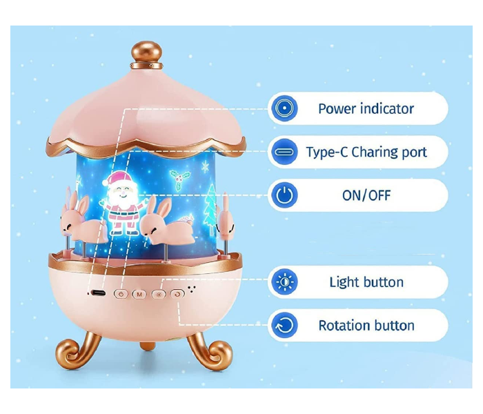  Star Projection Night Light – 360° Rabbit Rechargeable Night Light-Ceiling Projectionv in UAE
