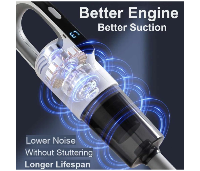 DENX DN2906 Wireless Vacuum Cleaner Portable Rechargeable Handheld Vacuum for Home and Car Cleaning in UAE