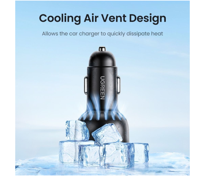 UGREEN 75W 3-Port Fast Car Charger in KSA