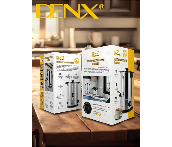 DENX DX3406 Electric Water Boiler, 10L Capacity, Fast Boiling, Safe Stainless Steel Hot Water Dispenser with Tap – For Home, Office & Events in UAE