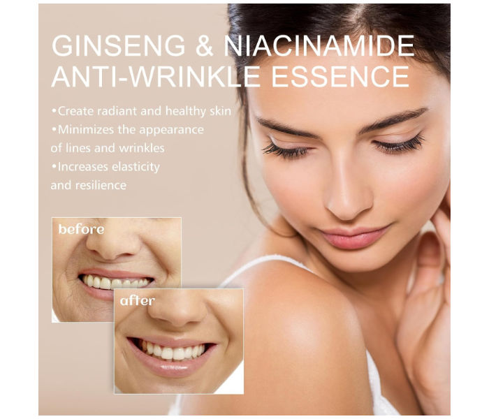 Ginseng & Niacinamide Anti-Wrinkle Essence - Deep Repair, Enhanced Elasticity, Smooth Fine Lines, and Visible Reduction in Wrinkles, Crow's Feet, and Sagging Skin. Reveal Radiant Revitalized Skin in UAE