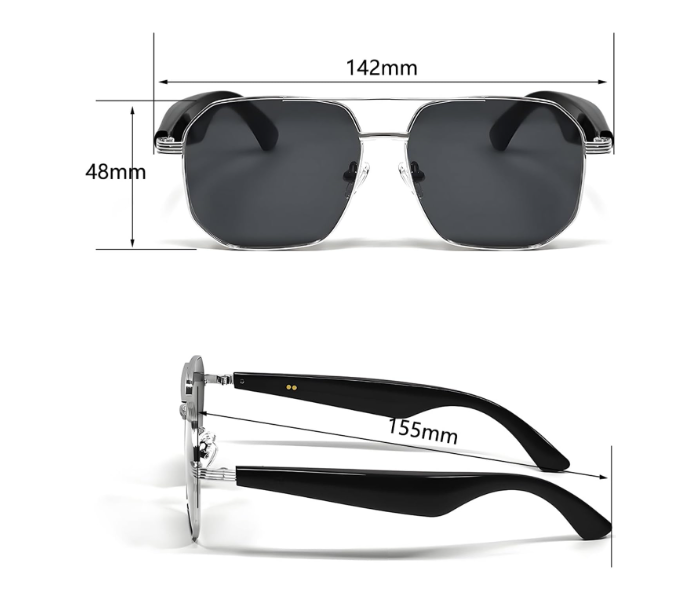 AI Smart Translation Glasses for Travel & Business, Real-Time 100+ Language Translator, Wireless Open-Earphones Design with Music Playback & Touch Control,Lightweight Eyewear in UAE