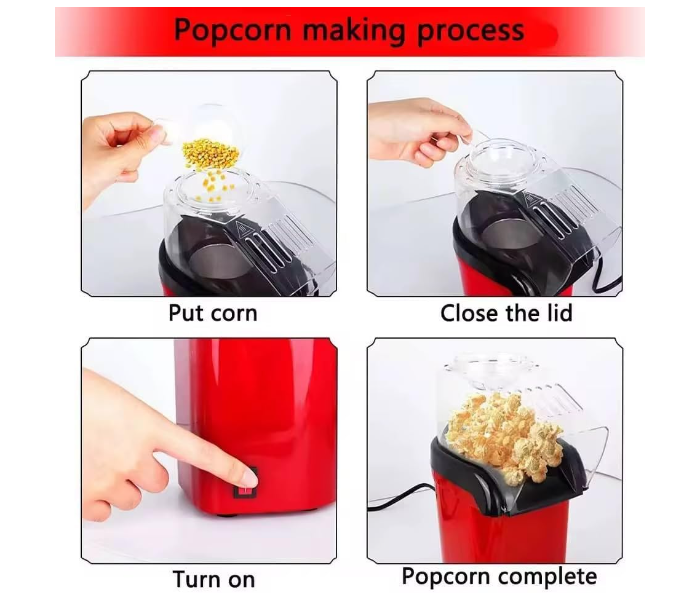 RAF 1200W Popcorn Maker 2L Hot Air Electric Popcorn Machine for Home Theater Healthy Oil Free Snack Maker in UAE