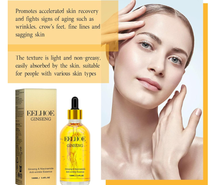 Ginseng & Niacinamide Anti-Wrinkle Essence - Deep Repair, Enhanced Elasticity, Smooth Fine Lines, and Visible Reduction in Wrinkles, Crow's Feet, and Sagging Skin. Reveal Radiant Revitalized Skin in UAE