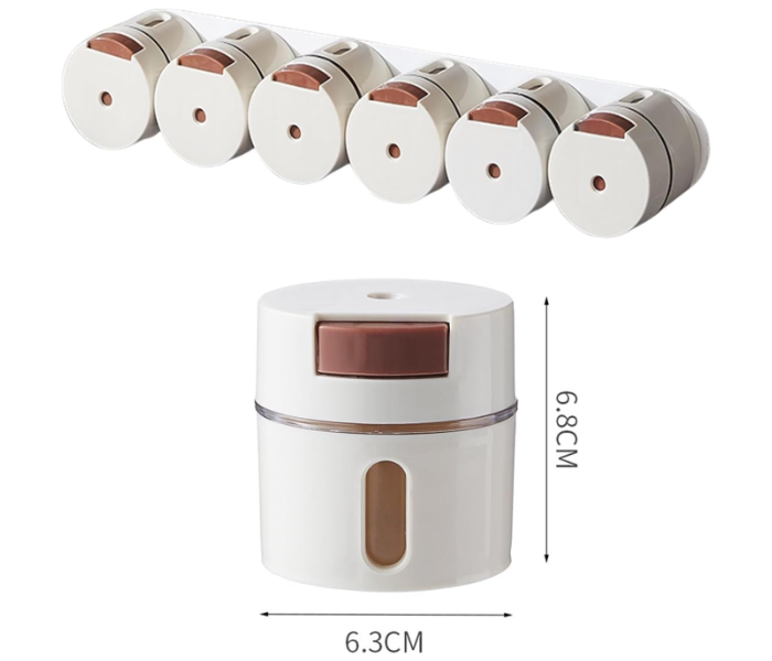 6 Pack Magnetic Spice Jar Wall Mounted Spice Containers Seasoning Box, Quantitative Control Spice Bottle Tins Set with Lids for Kitchen Refrigerator Camping BBQ in UAE