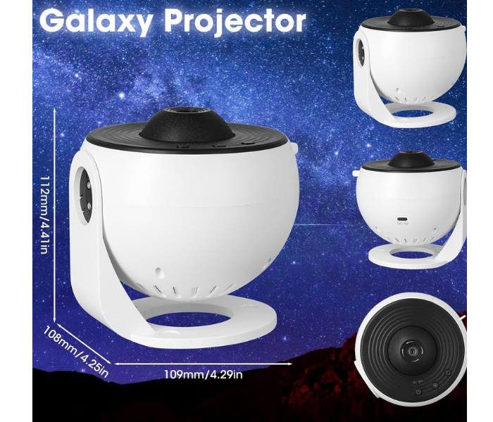 Galaxy Projector 3-in-1 LED Starry Light Projector with 12 Slides, Timer & Adjustable Focus – Quiet Star Projector for Bedroom, Party, Kids' Room & Ceiling Decor in UAE