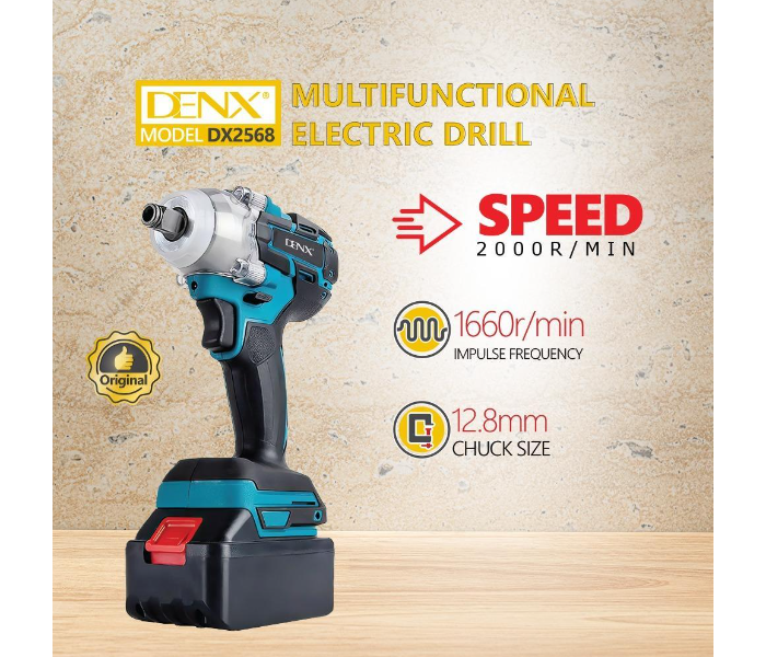 Denx DX2568 21V Cordless Drill Driver with 2 Batteries – 2000 RPM in UAE