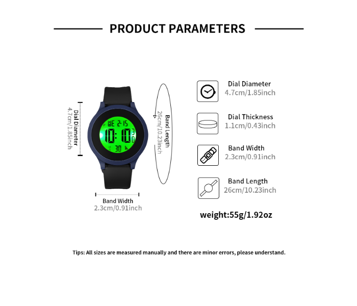 Men's Sports Electronic Watch with Mixed Gift Box, Simple and Casual, Student Watch 5pcs Case in KSA