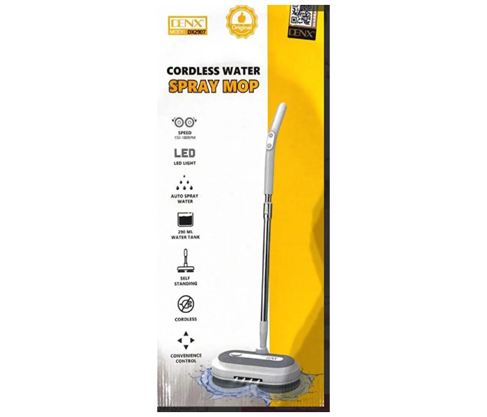 DENX DX2907 Cordless Water Spray Mop – Portable Rechargeable Floor Cleaning Mop with Spray Function for Home & Office in UAE