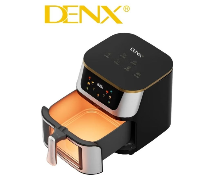 DENX DX3409 Smart Multi-Function Air Fryer – 8L Large Capacity, Color Touchscreen, Transparent Window, Oil-Free Healthy Cooking, 1800W Power, Auto-Cooking Programs & Safety Lock in UAE