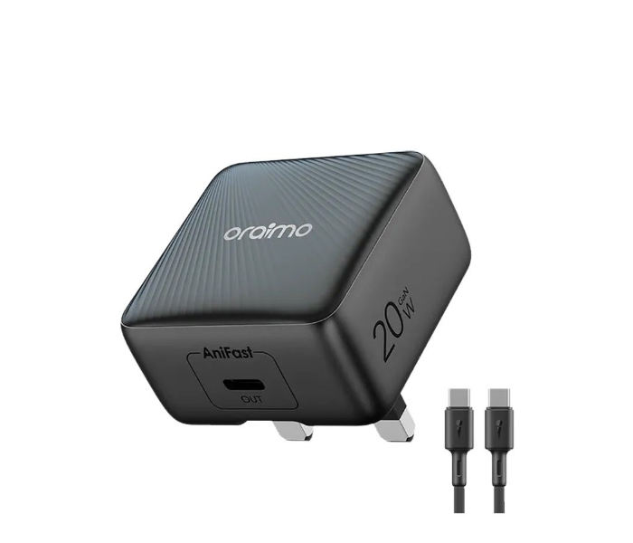 ORAIMO PowerCube 20 Chic 20W GaN Wall Charger Kit with Type|C to Type|C Cable | OCW-5201U-WH White in KSA