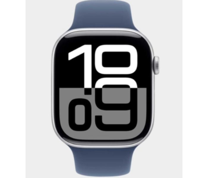 Apple Watch Series 10 GPS + Cellular 46mm Silver Aluminum Case with Denim Sport Band S/M in UAE