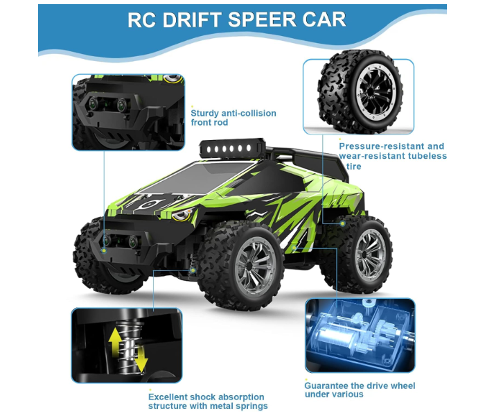 Remote Control Cars, 2.4GHz High Speed Truck, 1:20 Scale RC Cars 2WD Top Speed 25km/h with Rechargeable Battery Play for 60 Mins, Suitable for Boys and Adults in UAE
