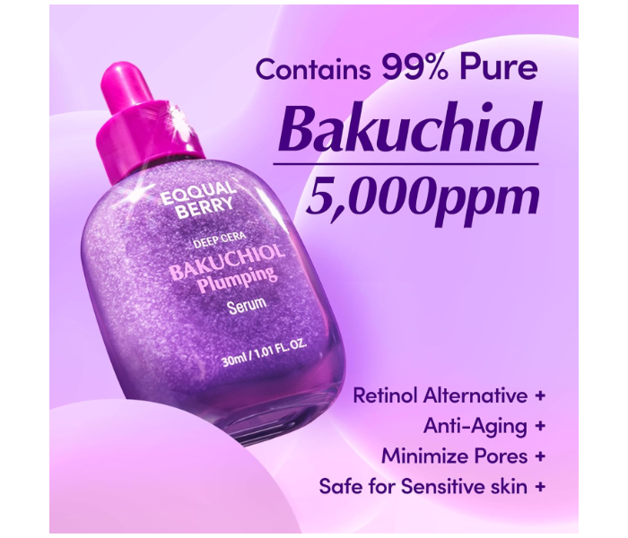 Bakuchiol Plumping Face Serum - Retinol Natural Alternative for Sensitive Skin, with Niacinamide & Hyaluronic Acid, Pore & Wrinkle Korean Skin Care (1.01oz / 30ml) in UAE