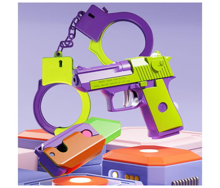3D Radish Toy Set 4Pack - Fidget Knife,Fidget Gun,Kids Bow and Arrow,Fake Handcuffs,Toys for Kids 3-5 - Perfect Anxiety and Stress Relief in UAE