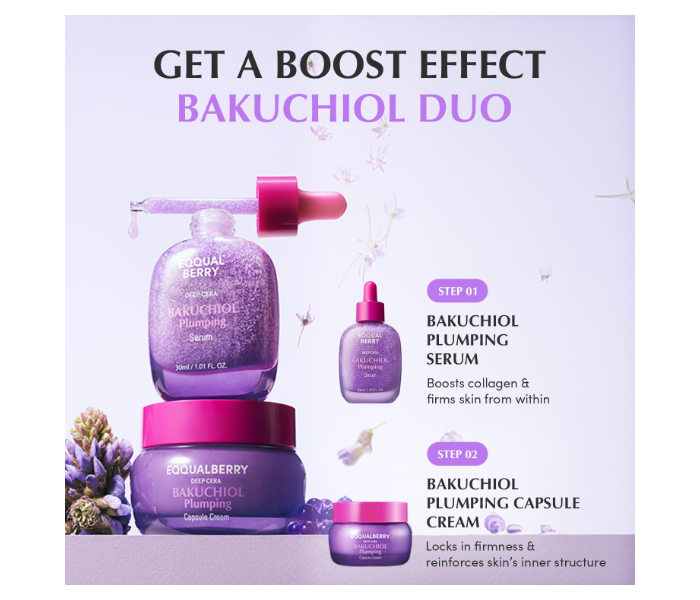 Bakuchiol Plumping Face Serum - Retinol Natural Alternative for Sensitive Skin, with Niacinamide & Hyaluronic Acid, Pore & Wrinkle Korean Skin Care (1.01oz / 30ml) in UAE