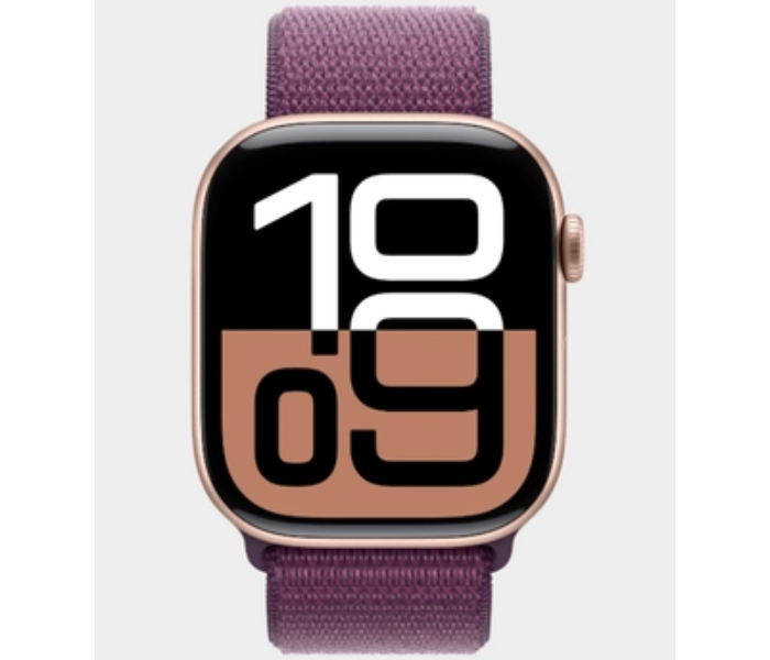 Apple Watch Series 10 GPS + Cellular 42mm Rose Gold Aluminum Case with Plum Sport Loop in UAE
