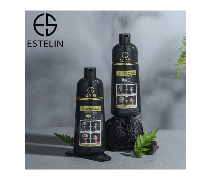 Collagen & Argan Oil Hair Color Shampoo Natural Black 400 ML in UAE
