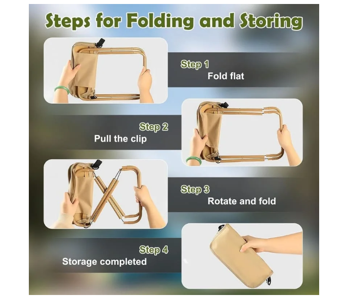 Pocket Chair Easy-Carry Folding Stool Shaped Like A Shoulder Bag - Black in UAE