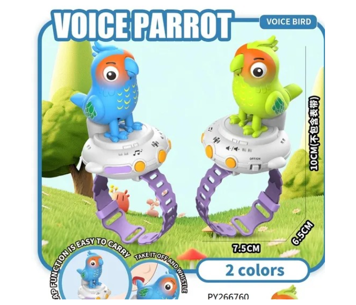 New Early Education Electronic Talking Parrot Cartoon Watches and Music and Light Education Recordable Toys in UAE
