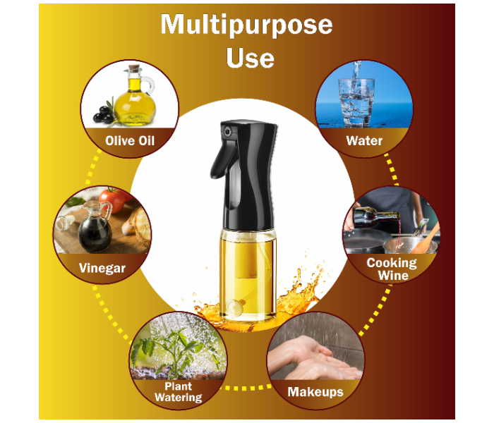 Oil Spray Bottle 300ML Dispenser |Transparent Food-Grade Portable Vinegar Oil Bottle | Kitchen Accessories for Air Fryer Salad, Bbq, Grilling & Baking in UAE