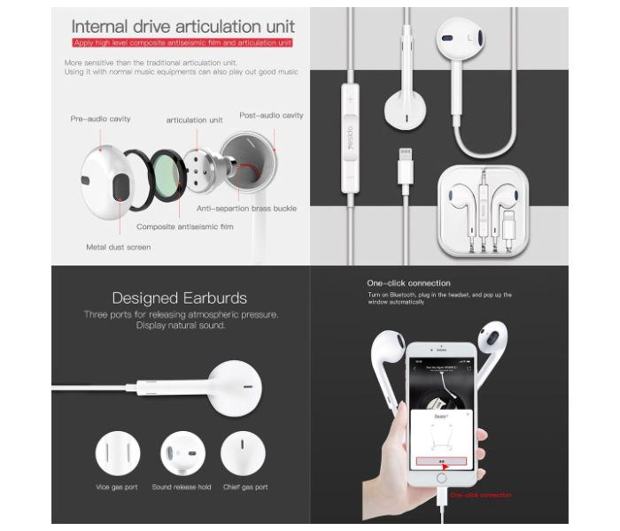 YH28 Lightning plug earphone Using under bluetooth mode For iPhone in UAE