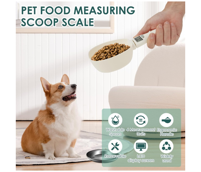 Digital Spoon Scale, Electronic Measuring Spoon, Weighing Spoon Scale, 800g/1g, High Precision with LED Display, Feeding Spoon with Removable Handle for Pet Food, Flour, Support Unit g/oz/ml/Cup in UAE