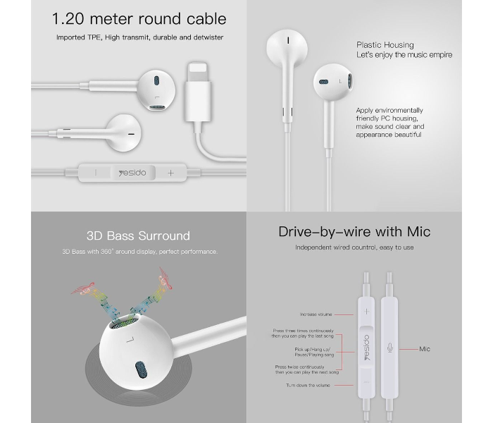 YH28 Lightning plug earphone Using under bluetooth mode For iPhone in UAE