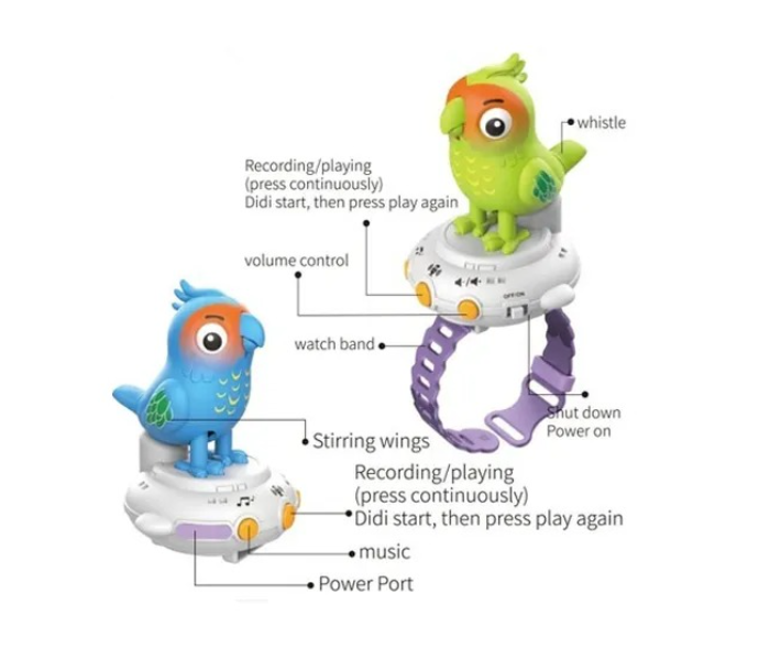 New Early Education Electronic Talking Parrot Cartoon Watches and Music and Light Education Recordable Toys in UAE