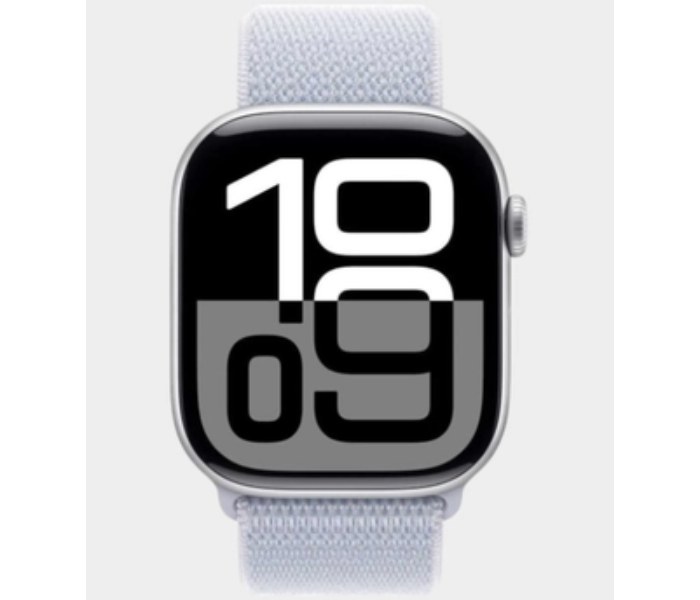Apple Watch Series 10 GPS 46mm Silver Aluminum Case with Blue Cloud Sport Loop in UAE