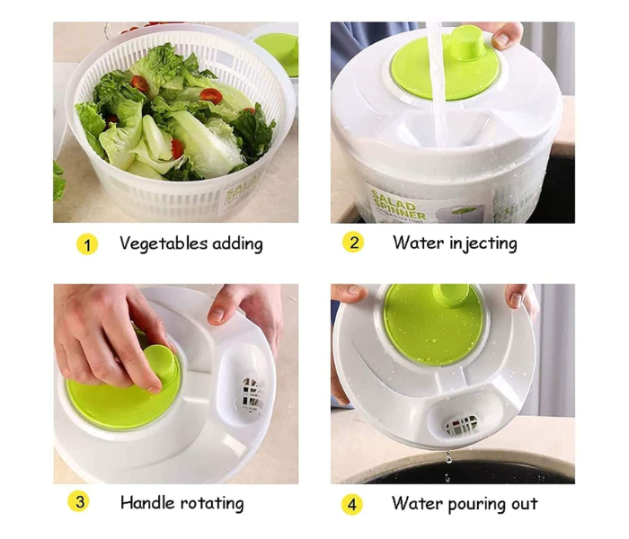 Salad Spinner Large Capacity for Vegetable Water Drain, Fruits Vegetable Lettuce Washer with Handle Easy to Spin and Clean in UAE