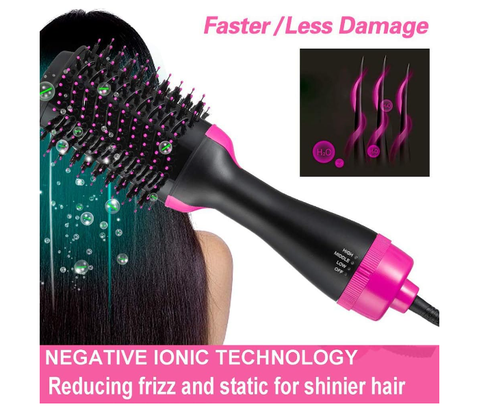 Generic 3 In 1 One Step Hair Dryer and Styler - Pink and Black in UAE