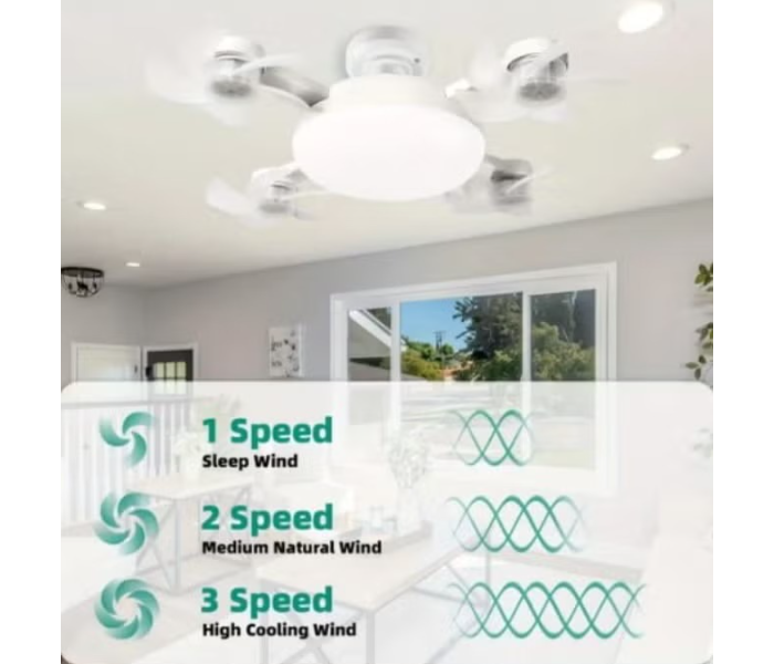 4 Head Drone Fan Lights Modern 4-Head Ceiling Drone Fan with Light - Remote in UAE