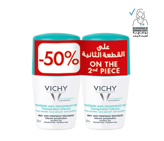  Vichy 2-Piece Intensive Deodorant 48H Roll-On - 50+50ml in UAE