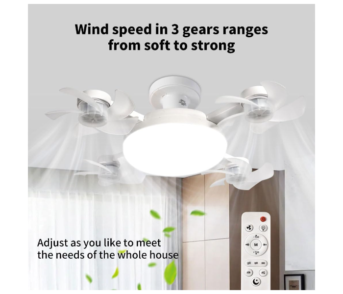 4 Head Drone Fan Lights Modern 4-Head Ceiling Drone Fan with Light - Remote in UAE