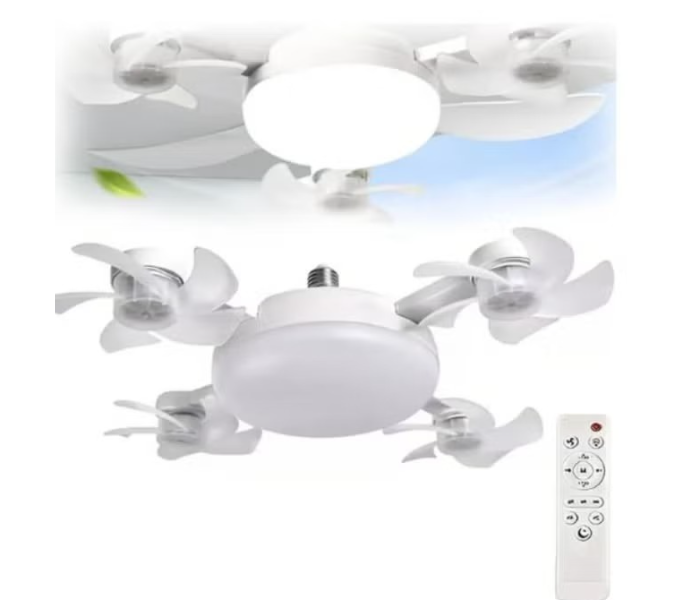 4 Head Drone Fan Lights Modern 4-Head Ceiling Drone Fan with Light - Remote in UAE