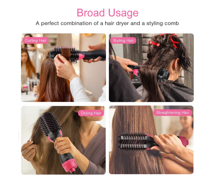 Generic 3 In 1 One Step Hair Dryer and Styler - Pink and Black in UAE